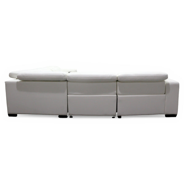 Aspen 6-Piece Power Reclining Sectional in Snow White Leather
