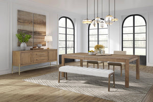 Heritage Serenity Leg Dining Table with Leaf & Rounded Waterfall Edges in Latte Finish