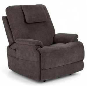 Flexsteel Zecliner Model 2+ Umber Fabric Power Lift Sleep Recliner with Power Headrest, Lumbar, Heat & Massage