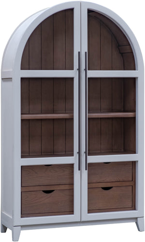 Furniture Source International Breya Accent Bookcase Cabinet in Vanilla