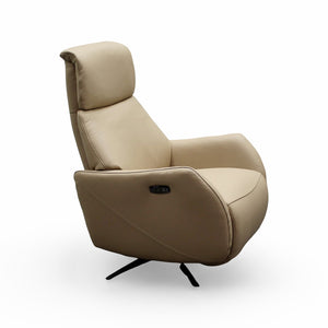 HTL Nude Leather Power TV Recliner Chair