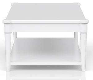 Heritage Coastal Breeze Living 4-Drawer Wood Top Cocktail Table with Casters in White Finish