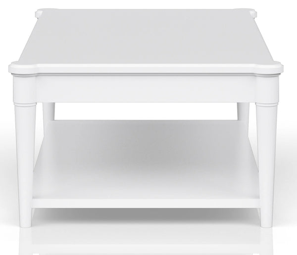Heritage Coastal Breeze Living 4-Drawer Wood Top Cocktail Table with Casters in White Finish