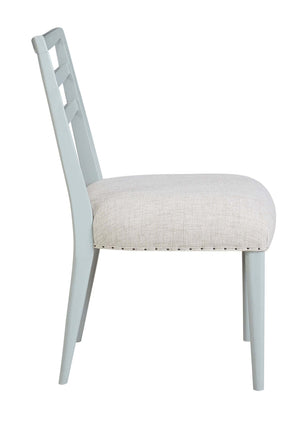 Heritage Coastal Breeze Living Ladderback Dining Chair with Nailhead Trim in Ocean Finish