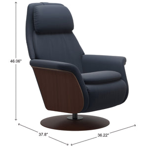 Stressless Sam Power Recliner in Paloma Oxford Blue