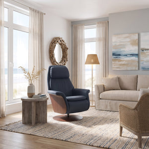 Stressless Sam Power Recliner in Paloma Oxford Blue