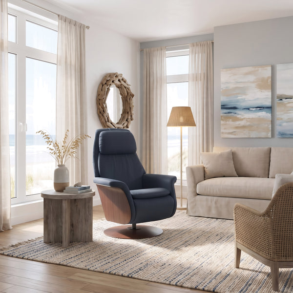 Stressless Sam Power Recliner in Paloma Oxford Blue