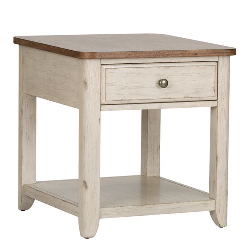 Liberty Furniture Farmhouse Reimagined End Table with Baskets