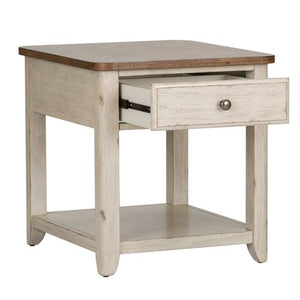 Liberty Furniture Farmhouse Reimagined End Table with Baskets