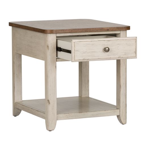 Liberty Furniture Farmhouse Reimagined End Table with Baskets