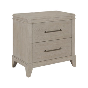 Liberty Furniture New Haven 2-Drawer Nightstand with Charging Station in Sanctuary White