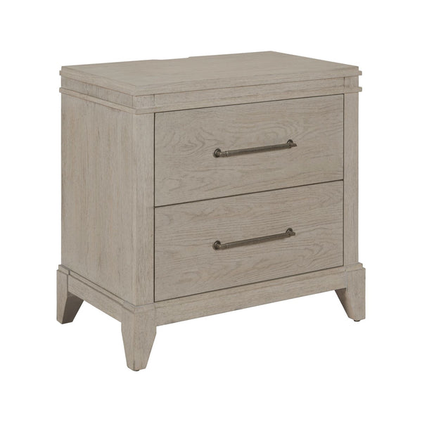 Liberty Furniture New Haven 2-Drawer Nightstand with Charging Station in Sanctuary White