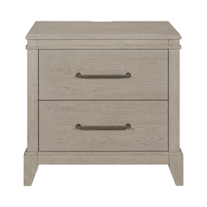 Liberty Furniture New Haven 2-Drawer Nightstand with Charging Station in Sanctuary White