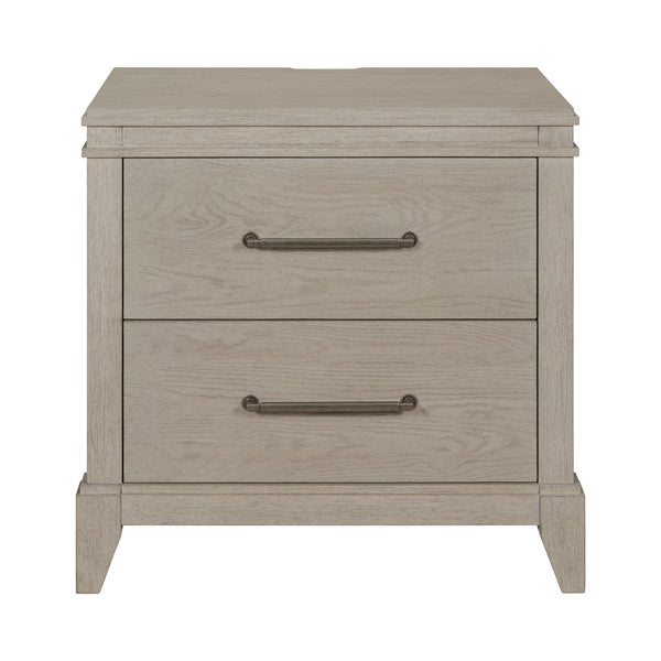 Liberty Furniture New Haven 2-Drawer Nightstand with Charging Station in Sanctuary White