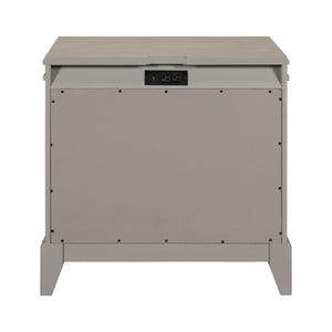 Liberty Furniture New Haven 2-Drawer Nightstand with Charging Station in Sanctuary White