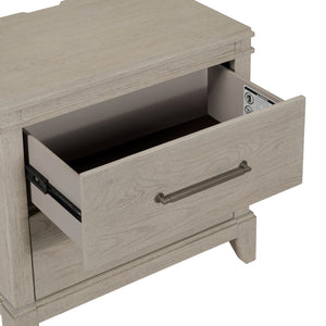 Liberty Furniture New Haven 2-Drawer Nightstand with Charging Station in Sanctuary White