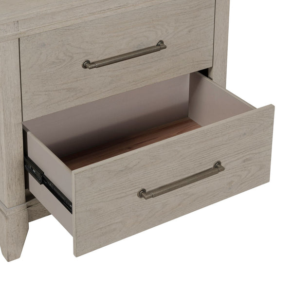 Liberty Furniture New Haven 2-Drawer Nightstand with Charging Station in Sanctuary White