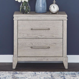 Liberty Furniture New Haven 2-Drawer Nightstand with Charging Station in Sanctuary White