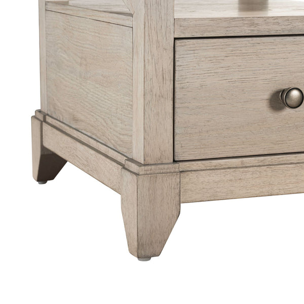 Liberty Furniture New Haven Chairside Table in Sanctuary White