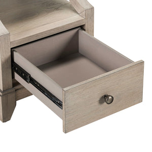 Liberty Furniture New Haven Chairside Table in Sanctuary White