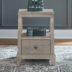 Liberty Furniture New Haven Chairside Table in Sanctuary White