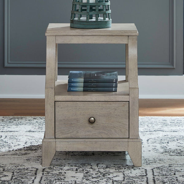 Liberty Furniture New Haven Chairside Table in Sanctuary White