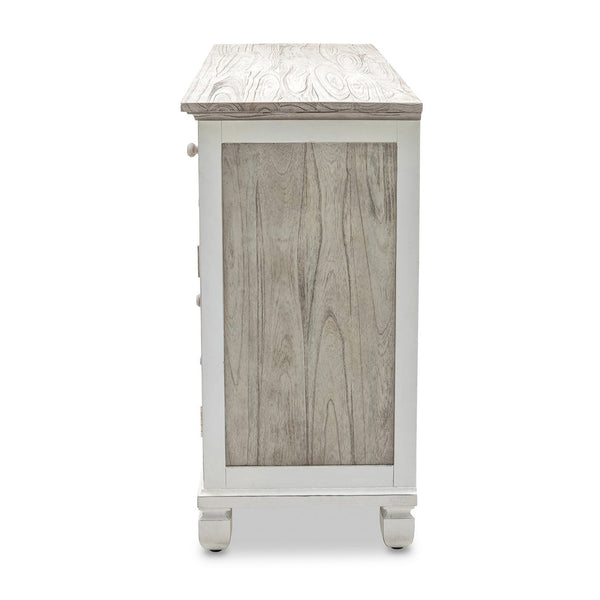 Seawinds Islamorada Clean White & Grey 6-Drawer 2-Door Dresser