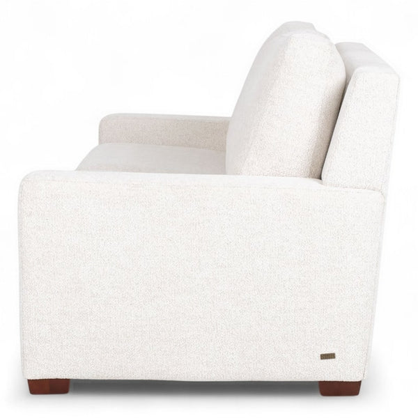 American Leather Lyons 69 Apollo Dakota Cream Fabric Twin Loveseat Sleeper with Mink Finish