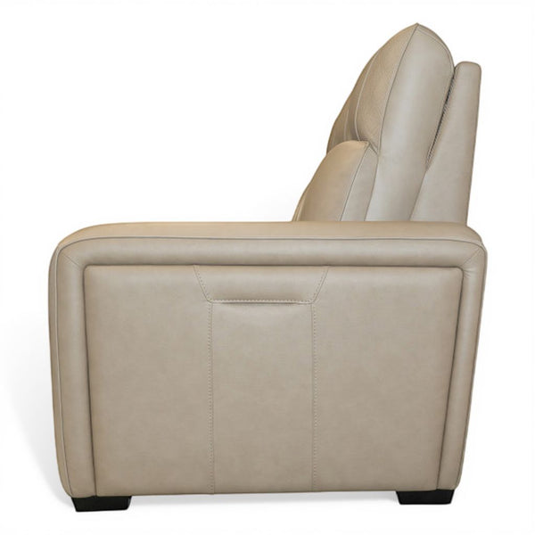 Flexsteel Sense Italian Leather Power Reclining Sofa with Power Headrest, Lumbar & Pulse in Greige