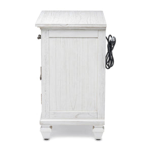 Seawinds Surfside 1-Drawer 2-Door Nightstand with Weathered White Finish