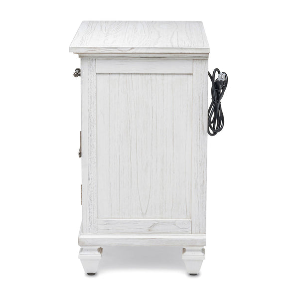 Seawinds Surfside 1-Drawer 2-Door Nightstand with Weathered White Finish