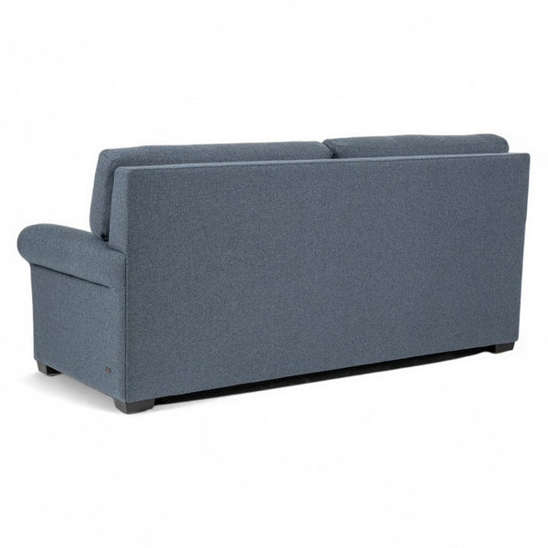 American Leather Gaines 84 Inch Tonic Indigo Fabric Queen Plus Comfort Sleeper with Mink Finish