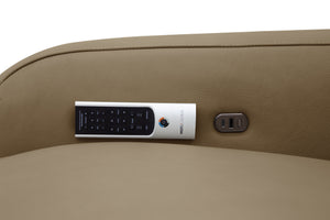Moto Motion Melody 6-Piece Triple Power Cappuccino Leather Sectional with Speaker Audio Headrests
