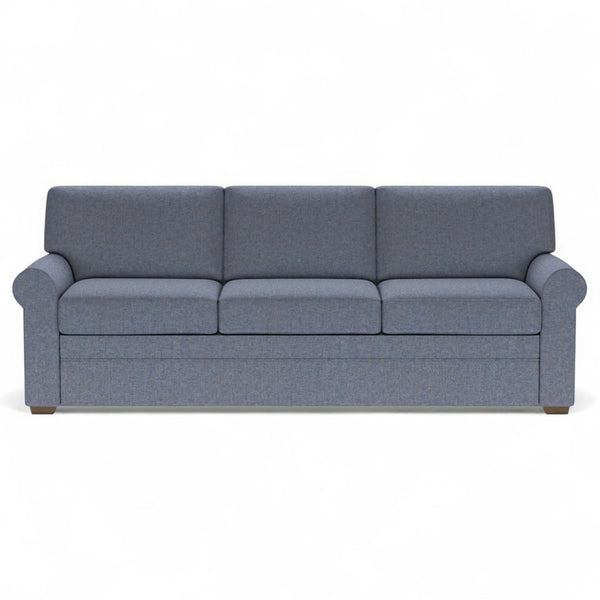 American Leather Gaines 94 Inch Tonic Indigo Fabric King Comfort Sleeper with Mink Finish
