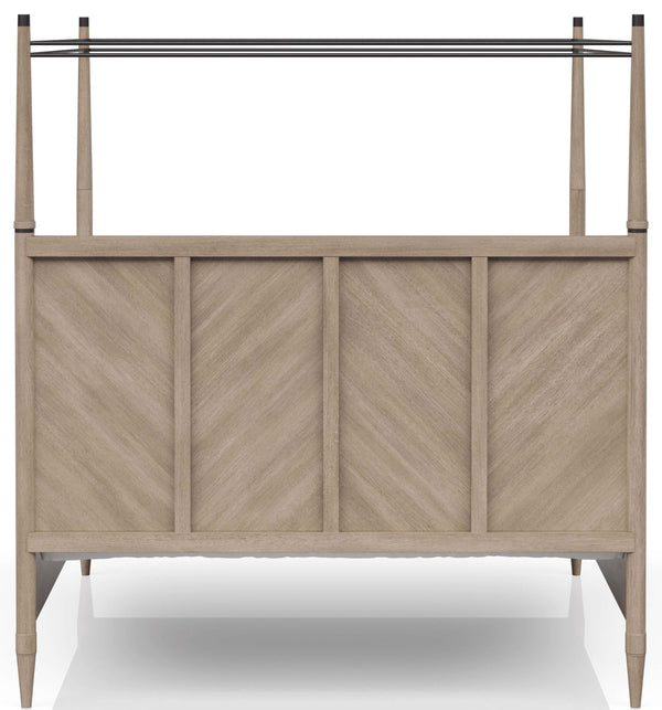 Heritage Coastal Breeze Living King Canopy Bed in Sand Finish
