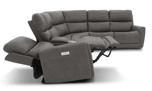 Flexsteel Latitudes Motion Carter Smoke Gray Power Fabric Sectional