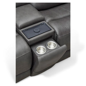 Parker House Belmont Autumn Fog Leather 6-Piece Zero-Gravity Modular Power Reclining Sectional