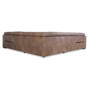 Bernhardt Lioni Brown Luxury Leather Power Motion Sectional