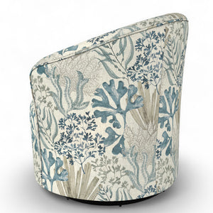 Best Home Kahlari Ocean Fabric Swivel Glider Barrel Chair