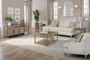 Heritage Coastal Breeze Creamy White Living Sofa with 2 Pillows