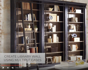 Martin Furniture Toulouse Aged Ebony Three Bookcases with Ladder Set