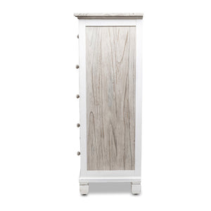 Seawinds Islamorada Clean White & Grey Distressed Grey 5-Drawer Chest