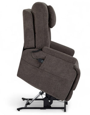 Flexsteel Zecliner Model 2+ Umber Fabric Power Lift Sleep Recliner with Power Headrest, Lumbar, Heat & Massage