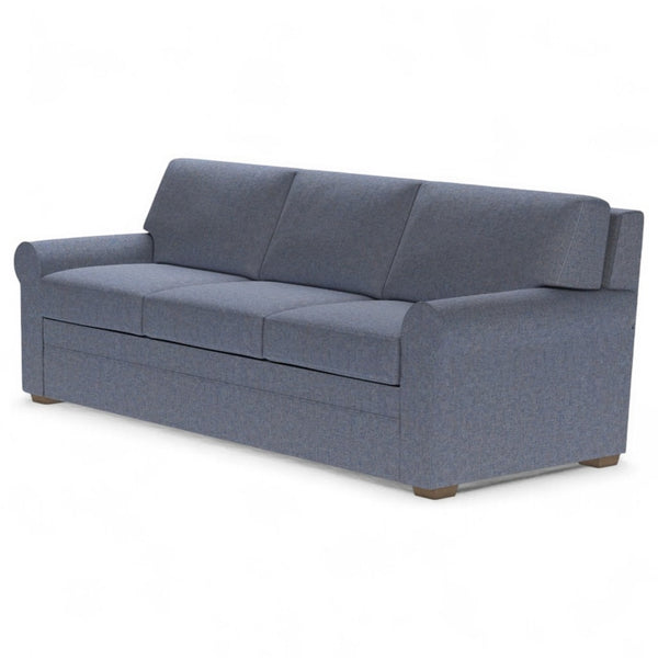 American Leather Gaines 94 Inch Tonic Indigo Fabric King Comfort Sleeper with Mink Finish