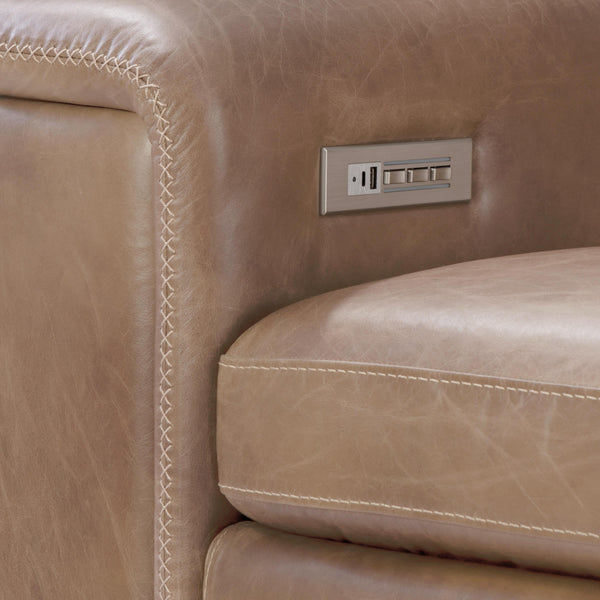 Bernhardt Lioni Brown Luxury Leather Power Motion Sectional
