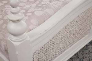 American Woodcrafters Rodanthe Queen Woven Bed Complete in Dove White