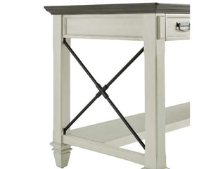 Martin Furniture Hartford Linen White Writing Desk with Gray Patterned Top
