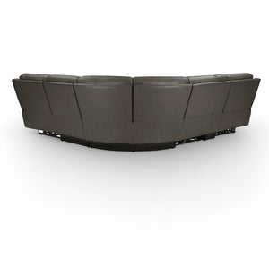 Parker House Belmont Autumn Fog Leather 6-Piece Zero-Gravity Modular Power Reclining Sectional