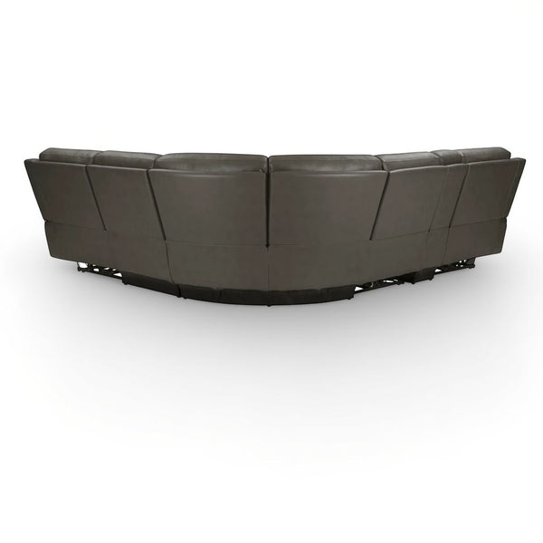 Parker House Belmont Autumn Fog Leather 6-Piece Zero-Gravity Modular Power Reclining Sectional
