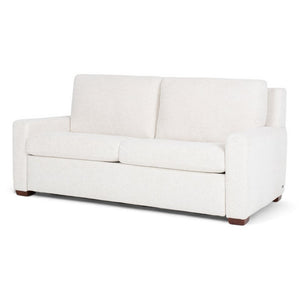 American Leather Lyons 69 Apollo Dakota Cream Fabric Twin Loveseat Sleeper with Mink Finish